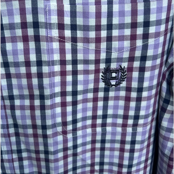Chaps Easy Care Men’s Long Sleeve Button Down Purple Plaid XXL Shirt B-4 - Picture 5 of 5